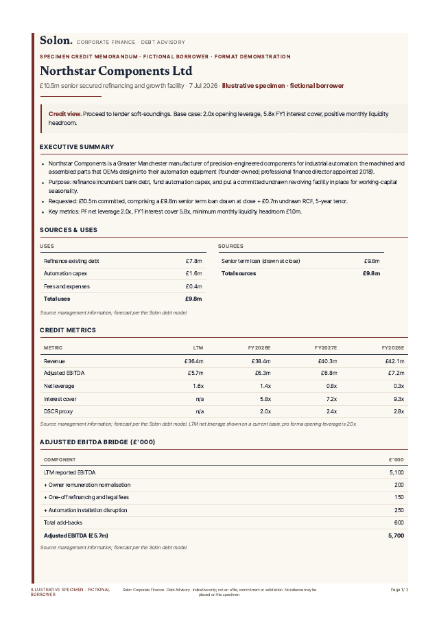The credit memorandum