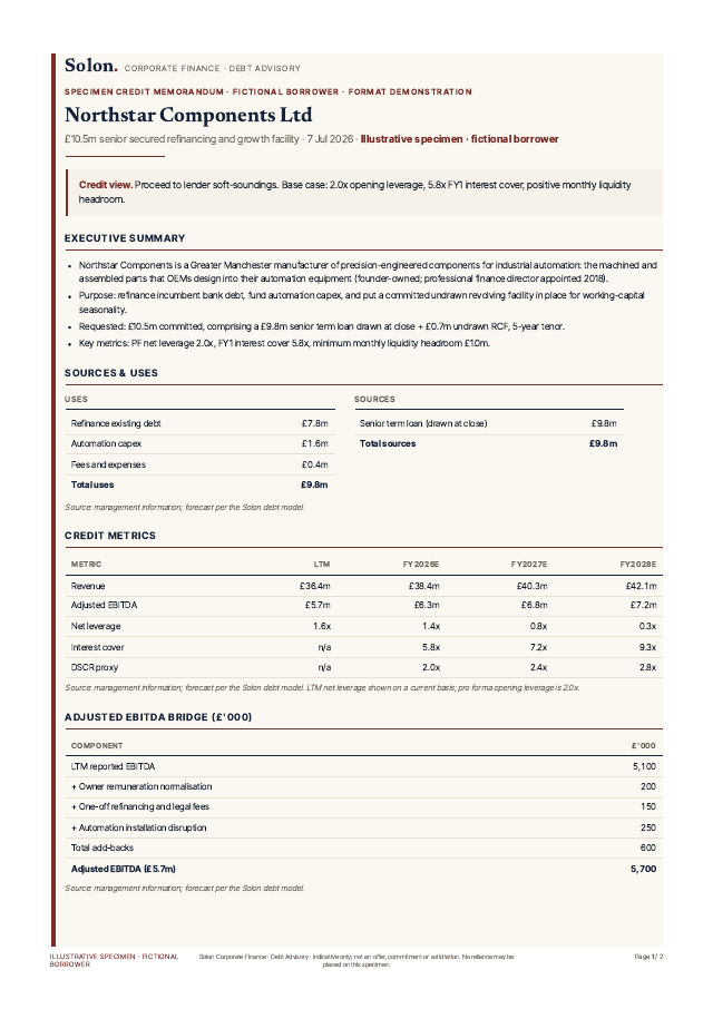 The credit memorandum