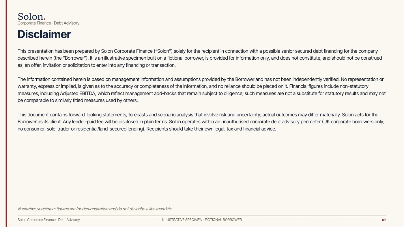 Specimen lender deck, page 2
