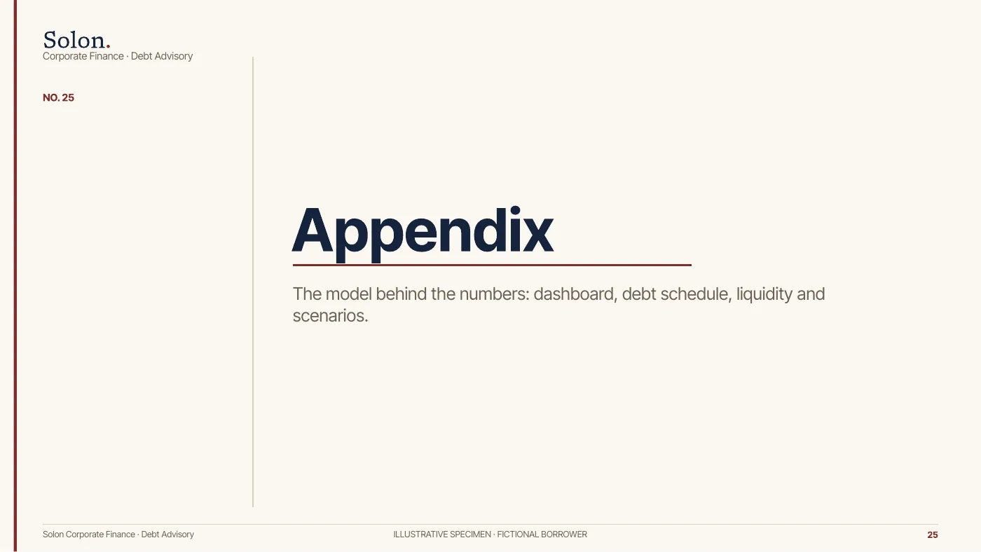 Specimen lender deck, page 25